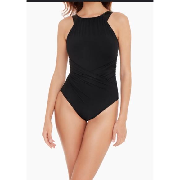 Figure Magic Womens One Piece Swimsuit Size 24W Nylon Blend - Picture 2 of 9